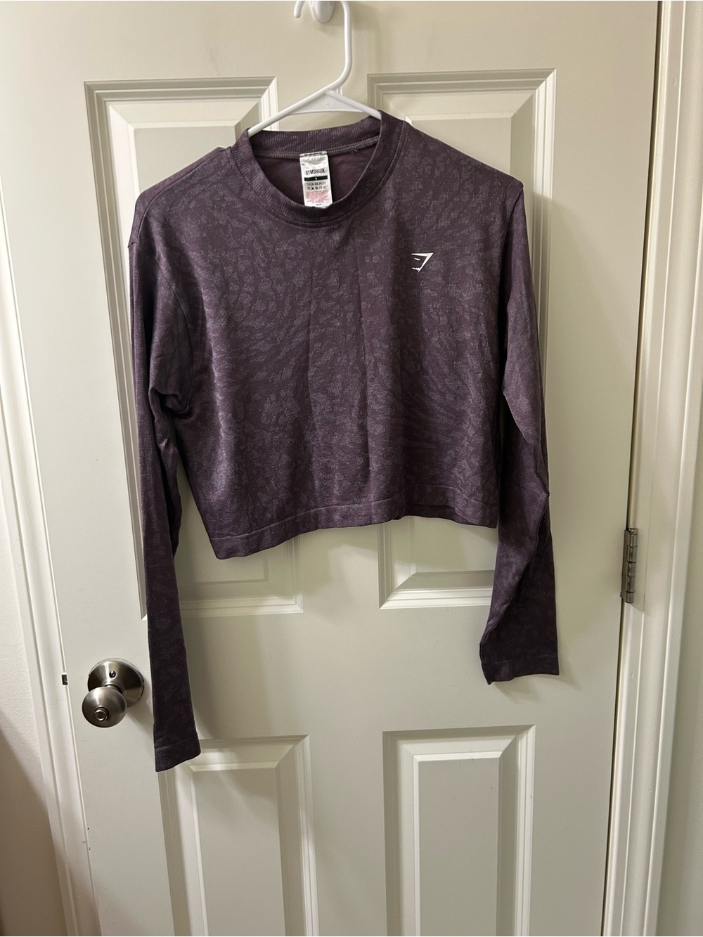 Gymshark Women's Purple Long-Sleeve Cropped Top and Leggings Size Small
